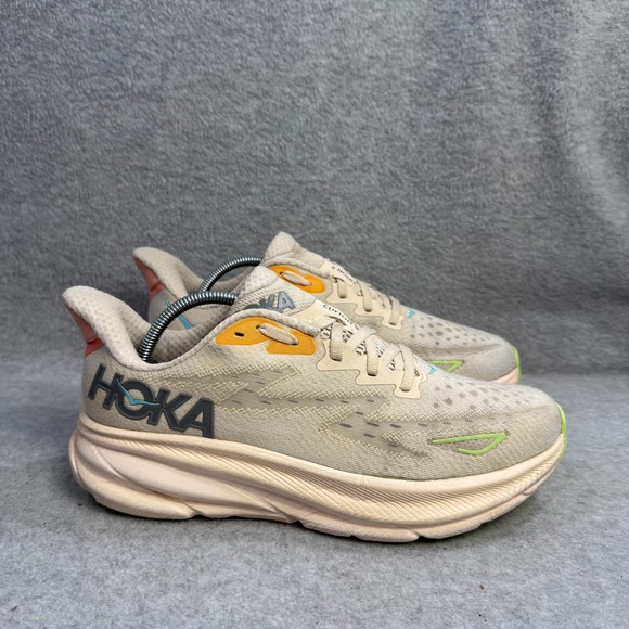Hoka One One Womens Shoes Size 8.5 Clifton 9 Beige Running Sneakers 1127896 VLS - Picture 4 of 10